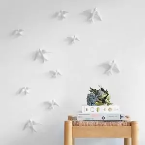 Alternative view of Golondrina de cerámica Blanca - 3 tamaños -