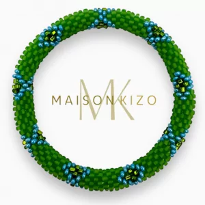 Pulsera Nepalí Verde con azul