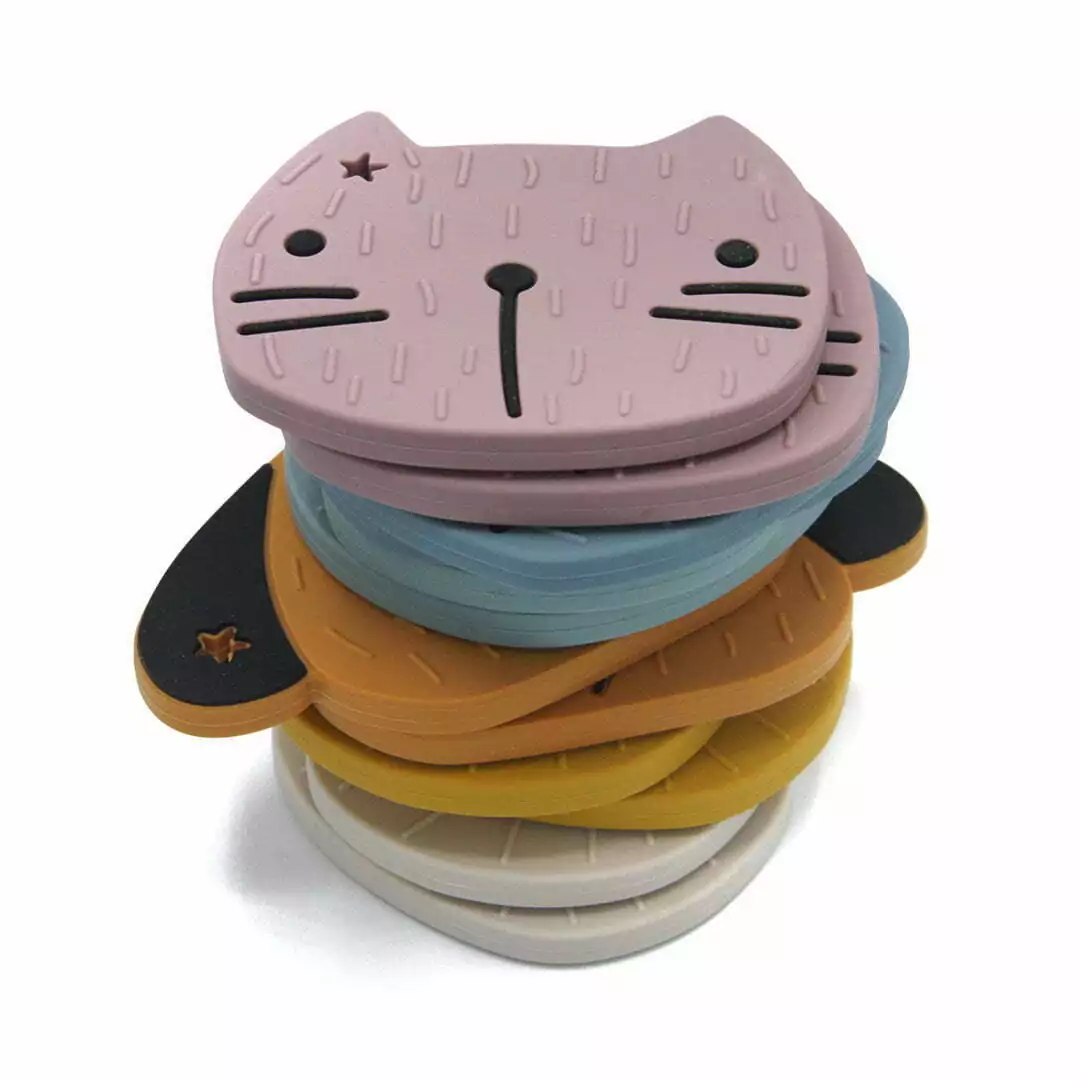 Mordedor de Silicona Pippa The Cat Dusty Pink The Cotton Cloud - Imagen 2