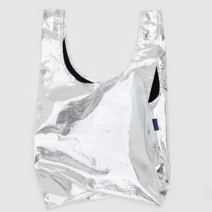 Bolsa Shopper Baggu Silver Metallic