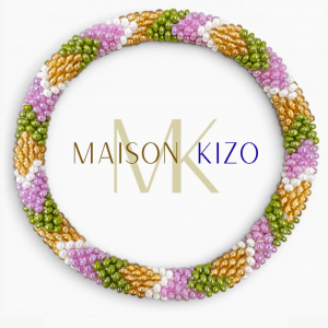 Pulsera Nepalí Verde rosa ambar