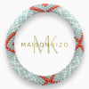 Pulsera Nepalí Azul blanco y rojo