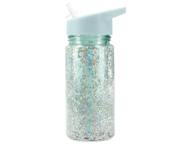 Botella con Pajita Glitter Stars Turquesa - Imagen 2