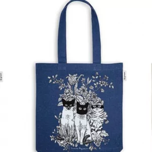 Tote Bag Masked Cats - Azul - de Lalauri