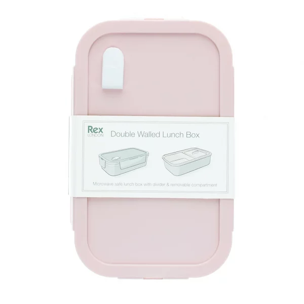 Fiambrera Térmica de Doble Pared con Divisor Rosa pálido - Imagen 4