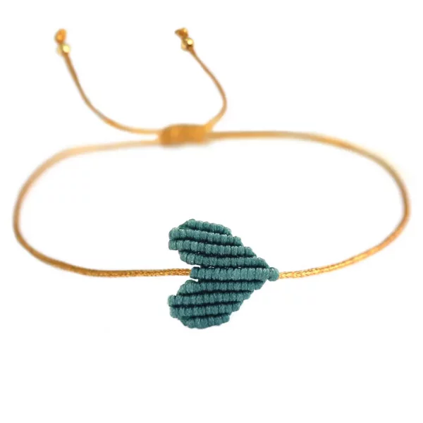 Pulsera Corazón Verde Mar