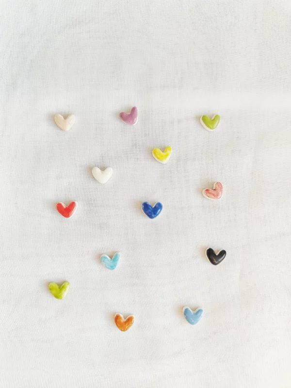 Mini pendientes de cerámica Corazón de Lady Selva