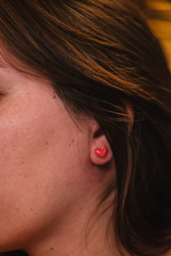 Mini pendientes de cerámica Corazón de Lady Selva - Imagen 2