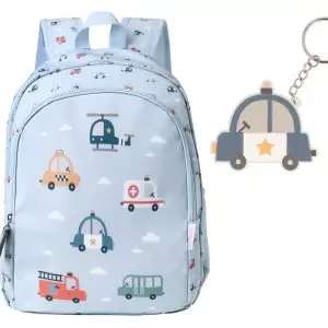 Mochila Mediana City Cars + Llavero Personalizable