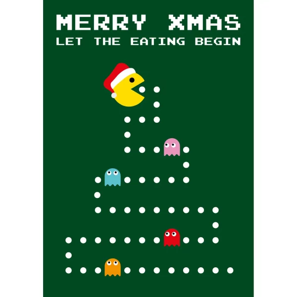 Postal navidad Pac Man