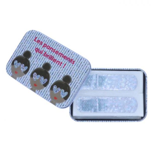 Caja metálica de 30 tiritas Brillantes de Petit Toi - Imagen 2