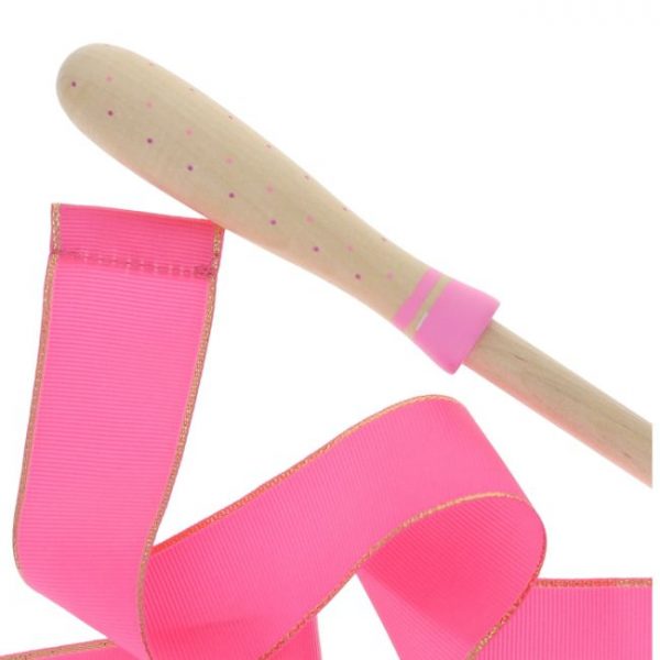 Cinta de gimnasta de madera rosa de Mercredi et Patati - Imagen 2