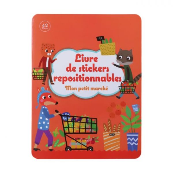 Libro de pegatinas reposicionables My Little Market de Mercredi et Patati