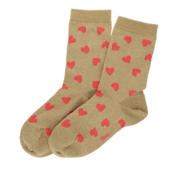 Calcetines Dorados con corazones de Roudoudou - Imagen 2