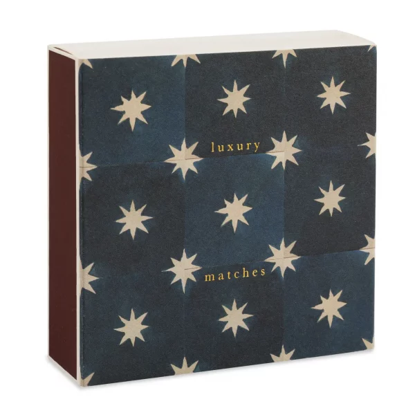 Caja de Cerillas Azulejos Estrella Navy de Wanderlust Paper Co - Imagen 2