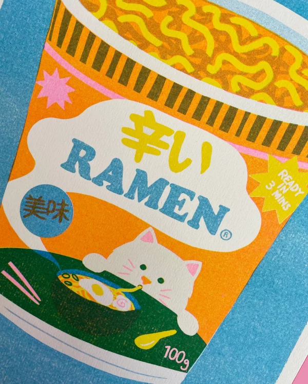 Print A4 Ramen Riso de Naomi Wilkinson Illustration - Imagen 4