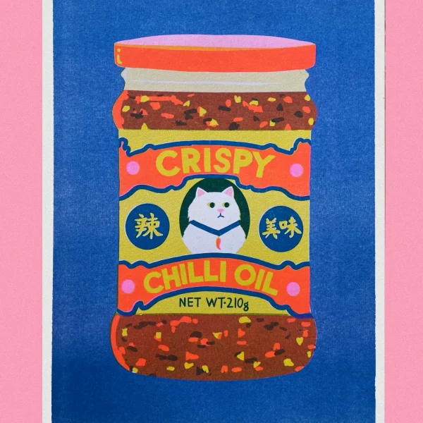 Print A4 Aceite de Chile Crujiente de Naomi Wilkinson Illustration