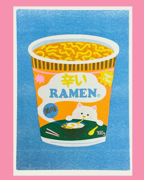 Print A4 Ramen Riso de Naomi Wilkinson Illustration