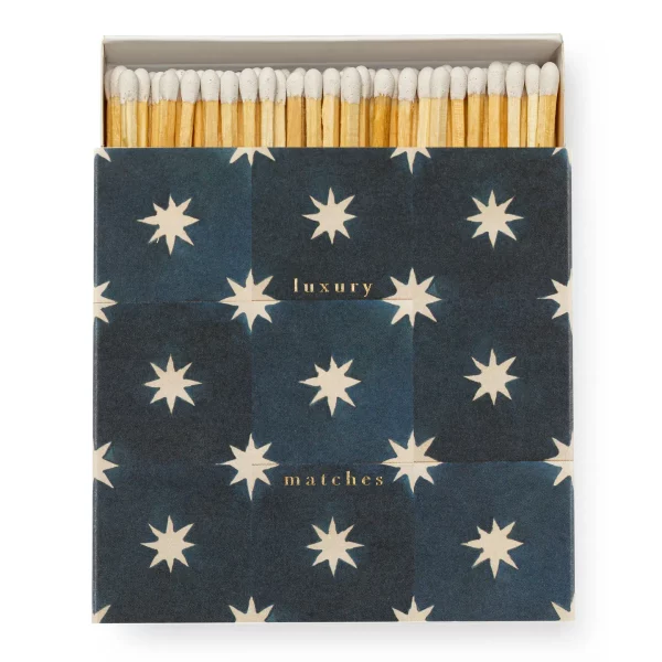 Caja de Cerillas Azulejos Estrella Navy de Wanderlust Paper Co