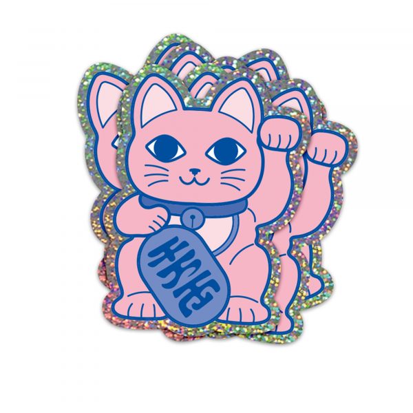 Pegatina con purpurina Maneki Neko de Studio Inktvis
