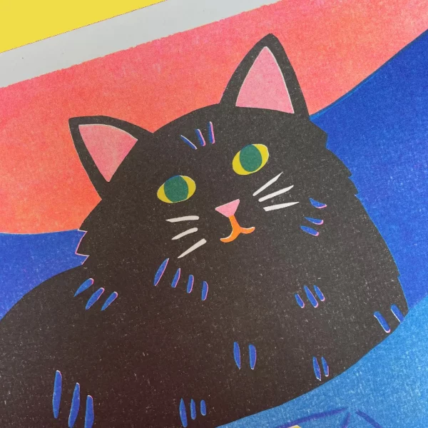 Print A3 Bolsa Ikea con gato de Naomi Wilkinson Illustration - Imagen 2