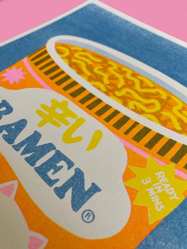 Print A4 Ramen Riso de Naomi Wilkinson Illustration - Imagen 3
