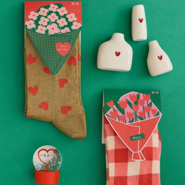 Calcetines Dorados con corazones de Roudoudou - Imagen 4