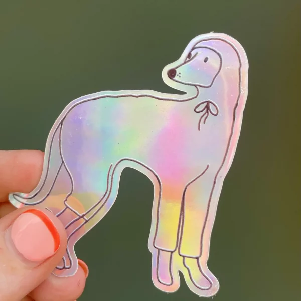 Pegatina Whippet de Naomi Wilkinson Illustration