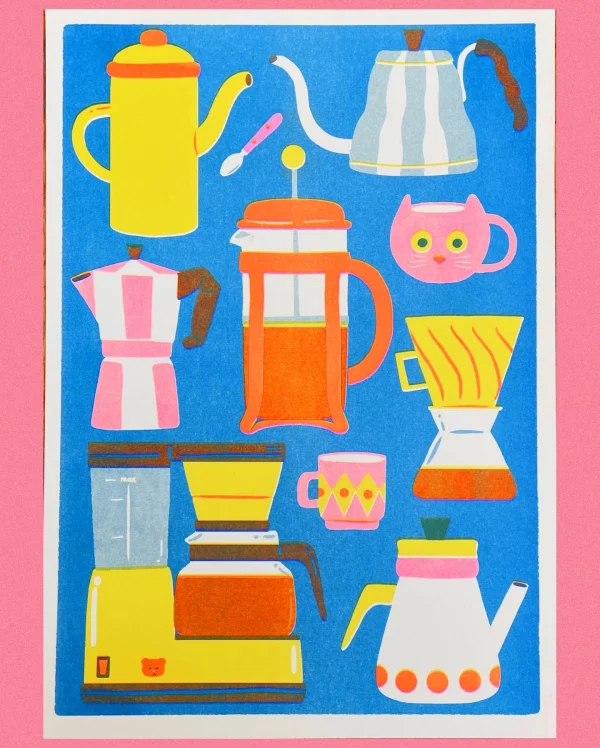 Print A3 Estampado de Café de Naomi Wilkinson Illustration