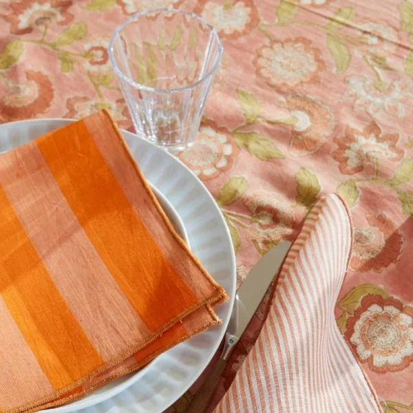 Set 2 servilletas Rayas Orange de Bonheur du jour - Imagen 4