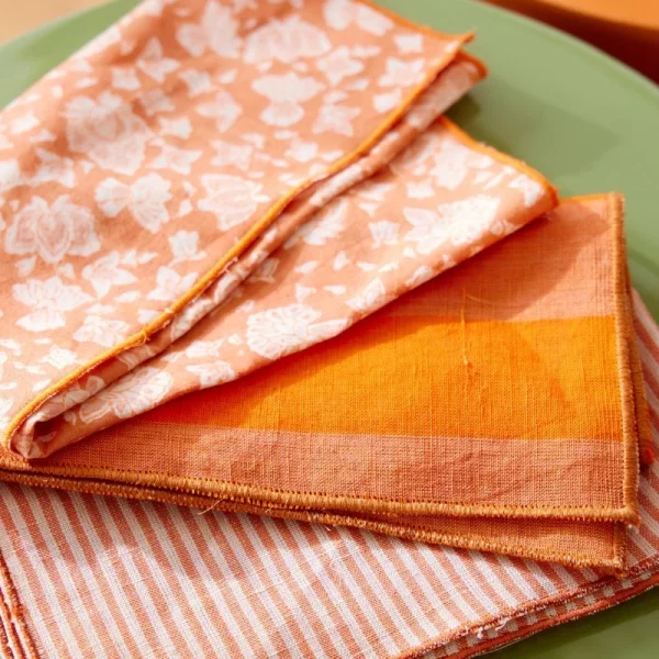 Set 2 servilletas Rayas Orange de Bonheur du jour - Imagen 2