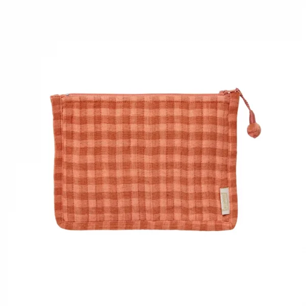 Neceser Pochette Vichy Rose/Terracotta de Bonheur du Jour