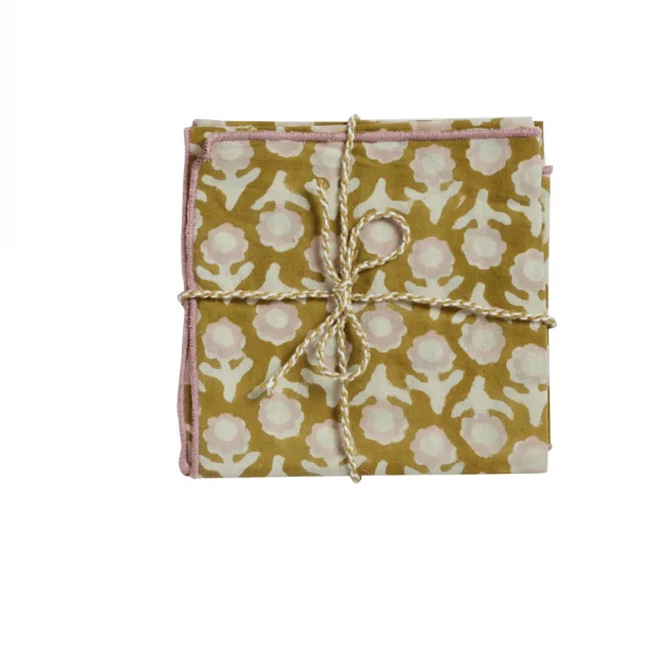 Set 2 servilletas Isha Olive de Bonheur du jour