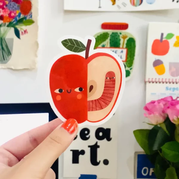 Sticker Apple worm de Daria Solak