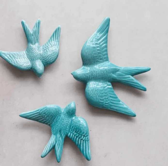 Golondrina cerámica Azul verdoso - 3 tamaños -