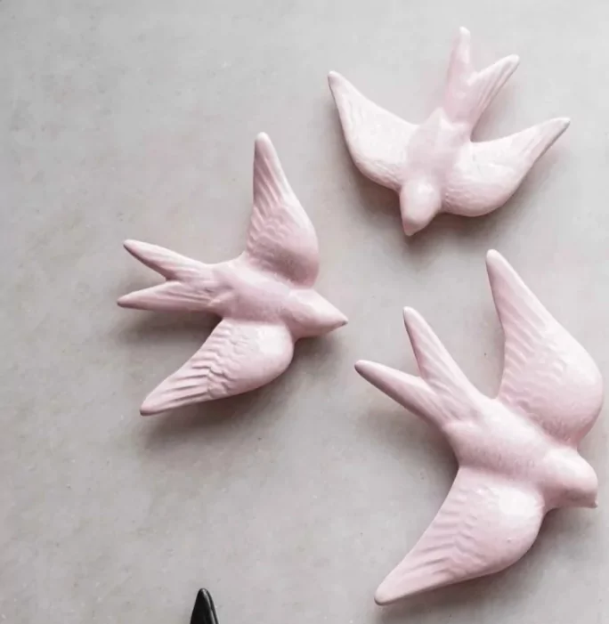 Golondrina cerámica Rosa - 3 tamaños -