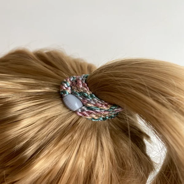 Goma del pelo Kknekki Mix Faded Green Pink Glitter - Imagen 2