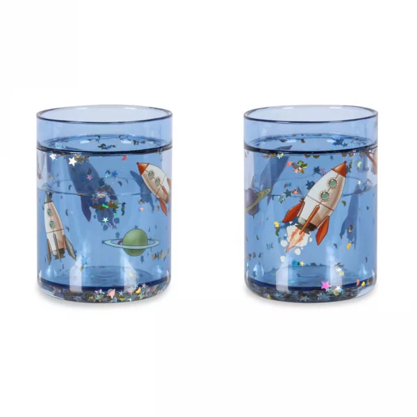Set de 2 vasos Glitter Rock it Rocket de Konges Sløjd
