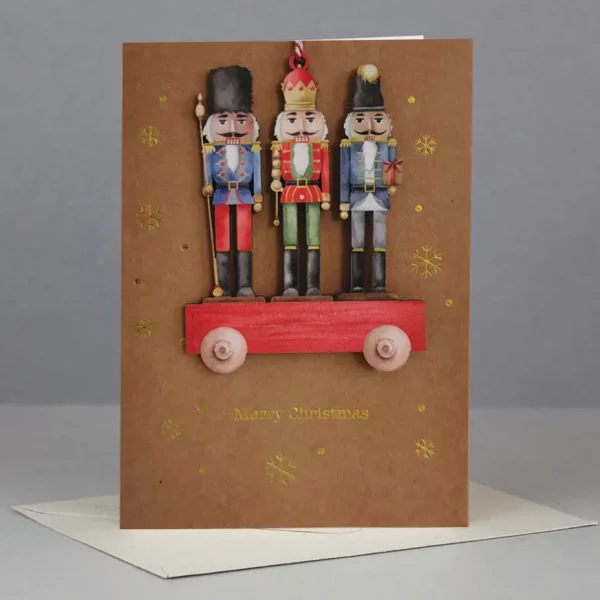 Postal con adorno Cascanueces Navidad de Alljoy Design