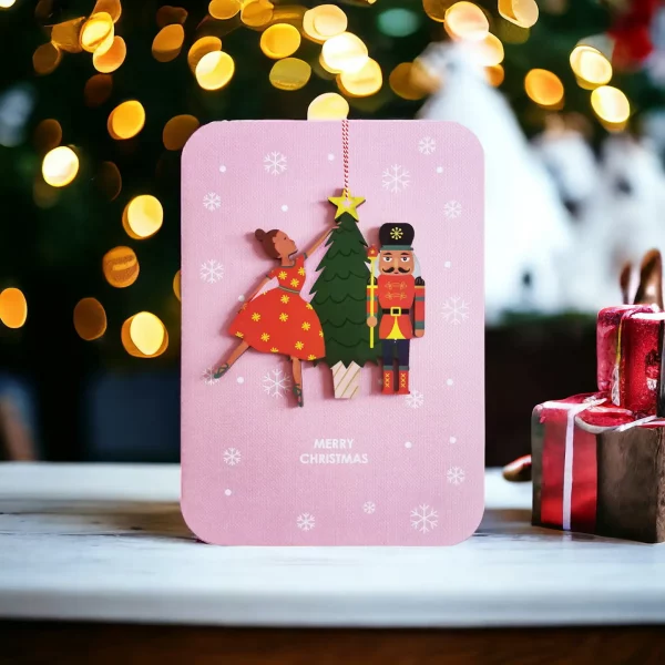 Postal con adorno Bailarina Cascanueces Navidad de Alljoy Design - Imagen 2