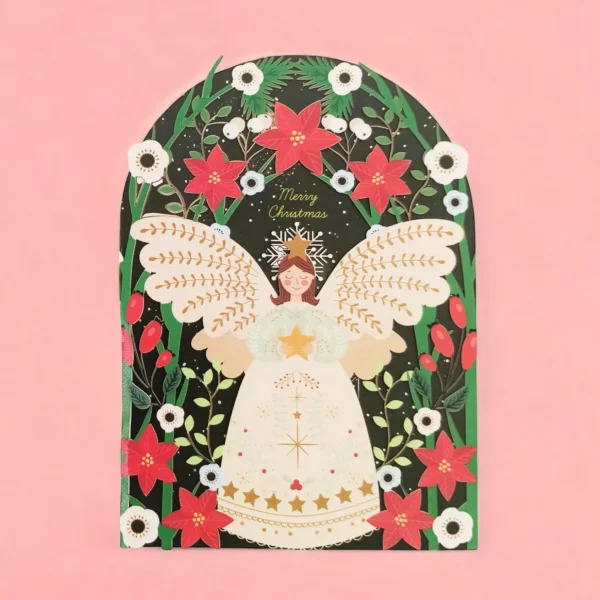 Postal Troquelada Navidad Ángel de Alljoy Design