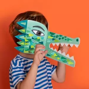 Alternative view of Juego Activity Be Wild! Cocodrile mask con stickers de Londji