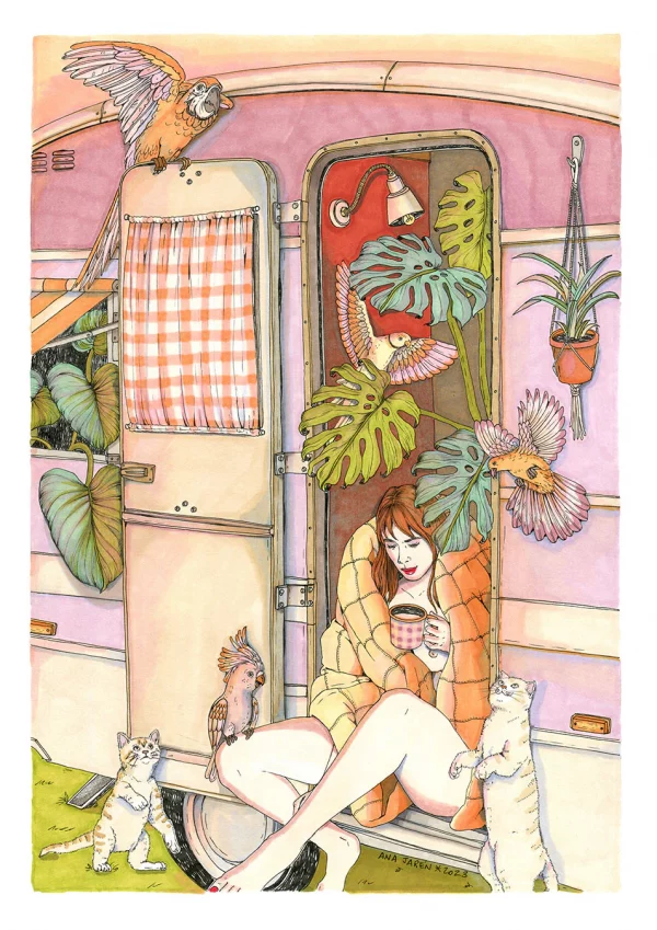 Print Chica de la Caravana de Ana Jarén