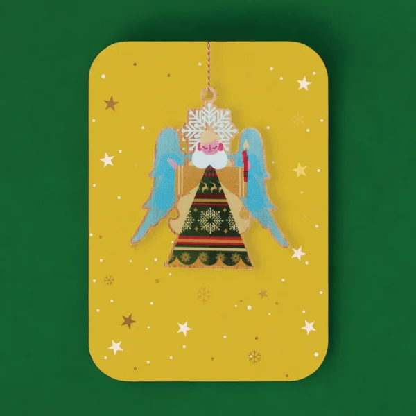 Postal con adorno Ángel Navidad de Alljoy Design