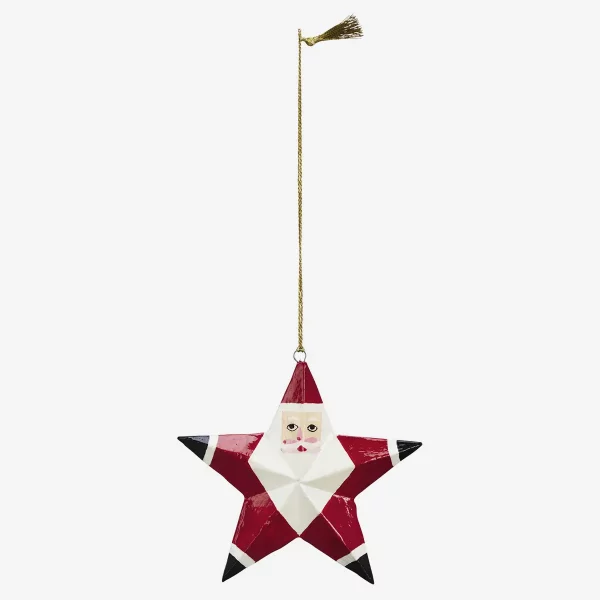 Adorno Estrella Papa Noel de madera de Madam Stoltz