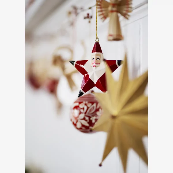 Adorno Estrella Papa Noel de madera de Madam Stoltz - Imagen 3