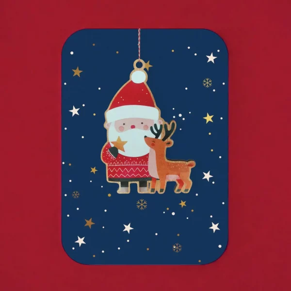 Postal con adorno Papa Noel de Alljoy Design