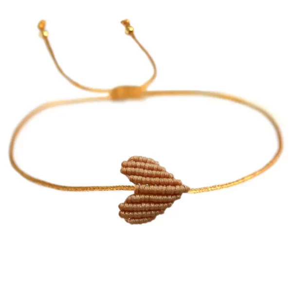 Pulsera Corazón Beige