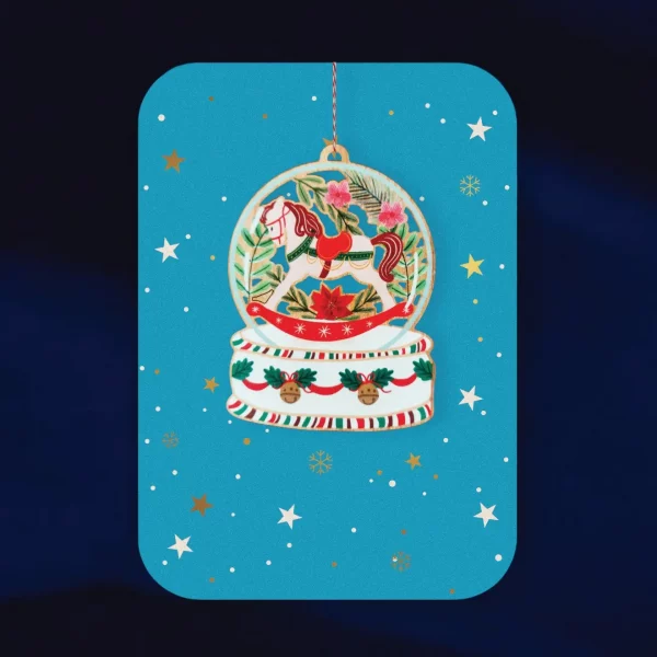 Postal con adorno Bola de Navidad de Alljoy Design