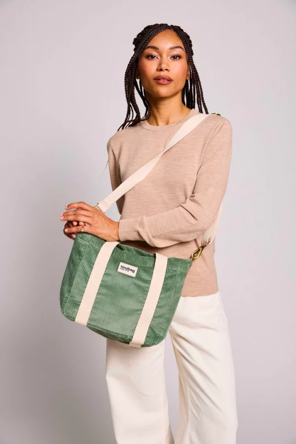 Bolso Louise terciopelo Verde agua de Hindbag